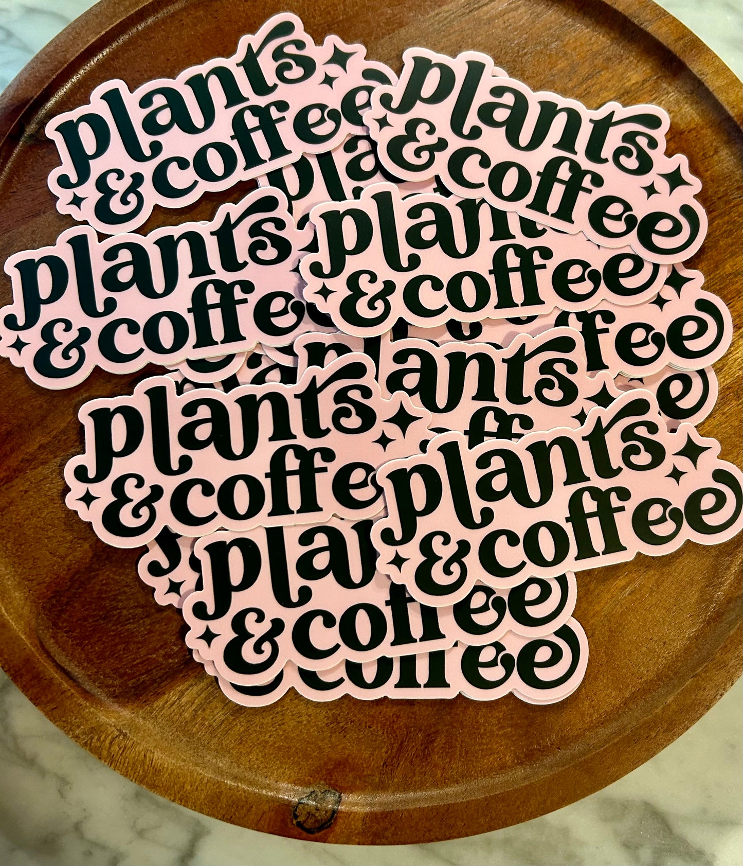 Plants & Coffee Sticker • pink