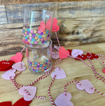 Conversation Hearts Glass coffee mug