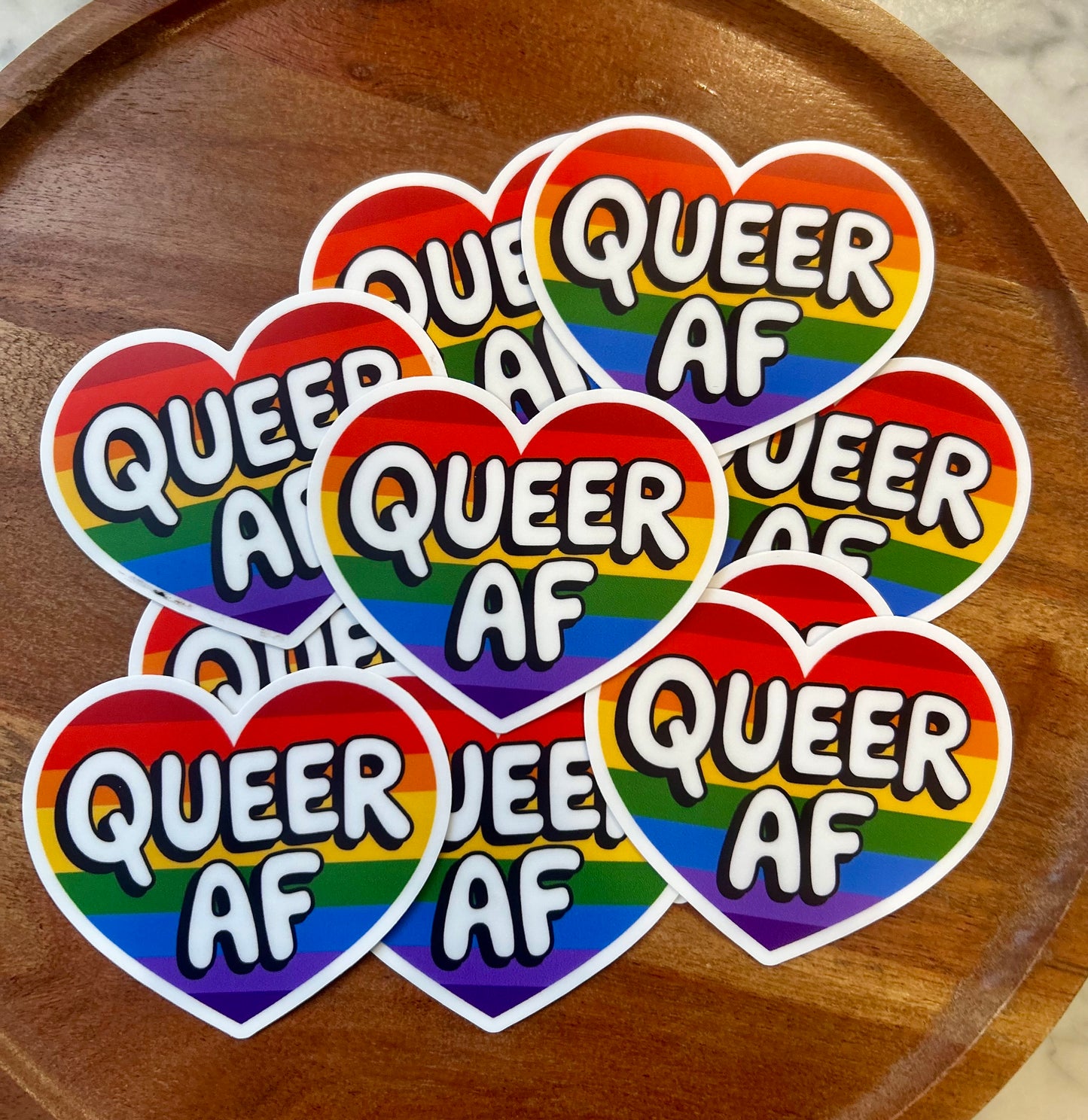 Queer AF heart sticker