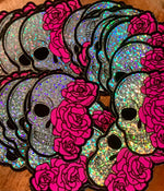 A|R Skull Pink Glitter Sticker