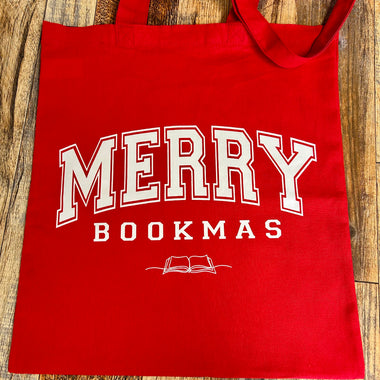Merry Bookmas Red Tote Bag
