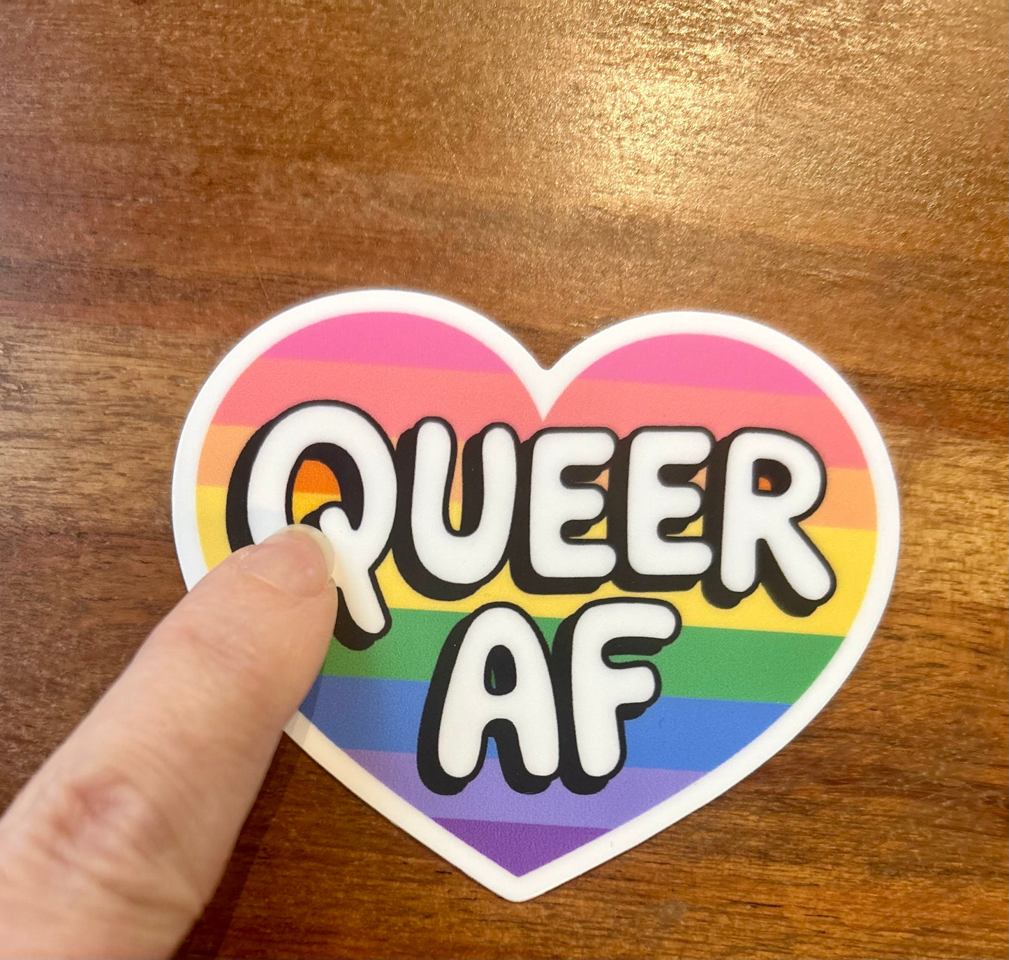 Imperfect - Queer AF heart sticker*