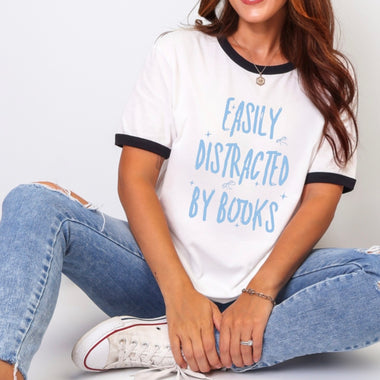 Easily distracted by books t-shirt