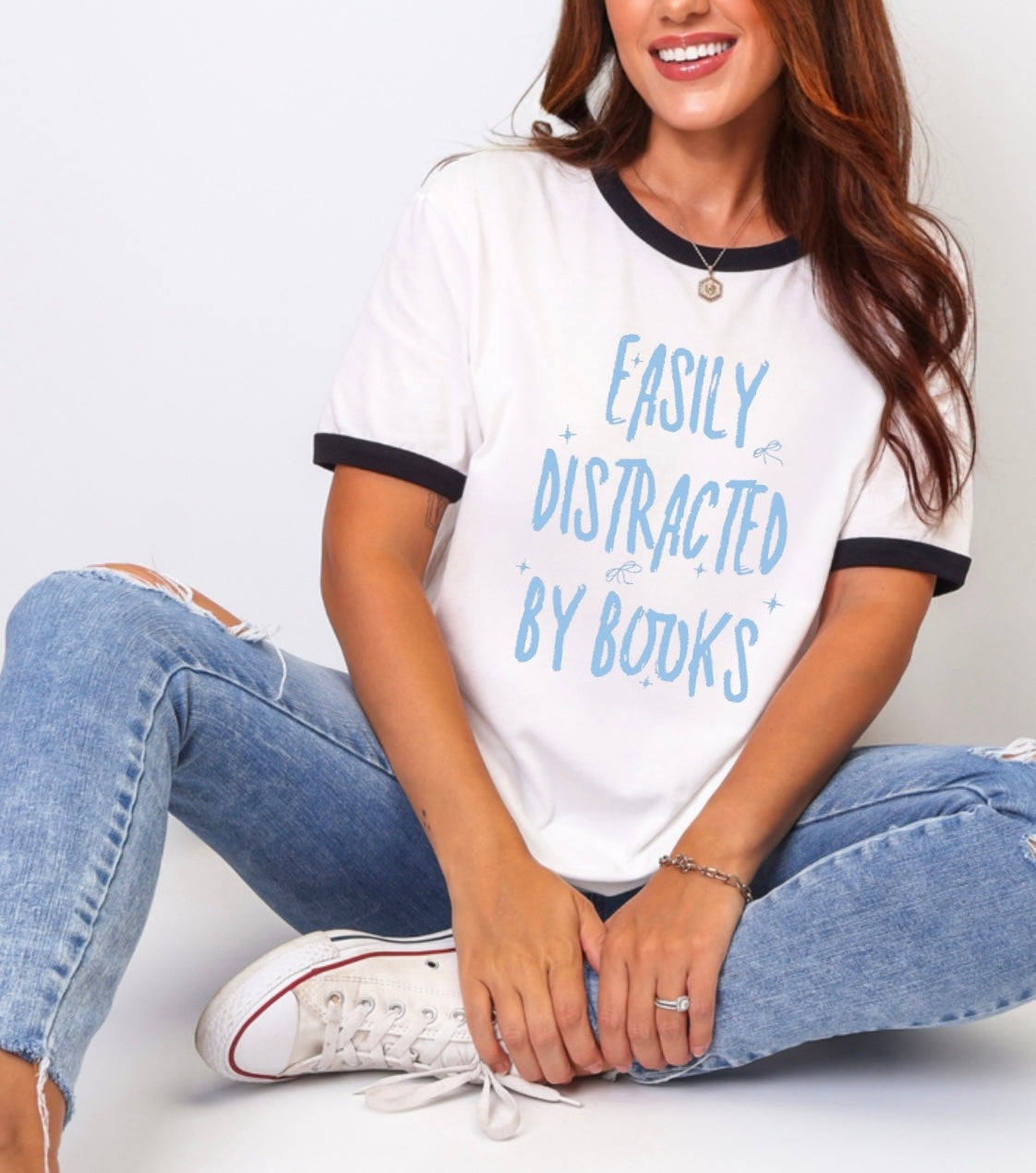 Easily distracted by books t-shirt