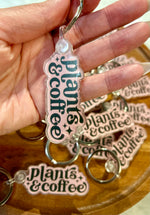 Plants & Coffee Keychain • pink