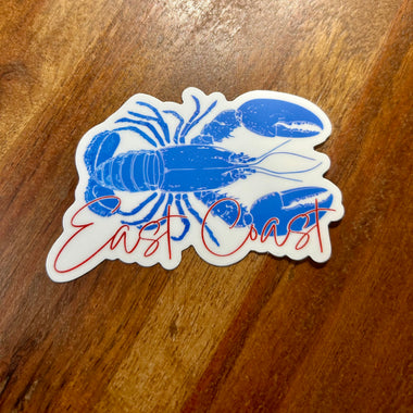 Blue East Coast Lobster sticker • white & red