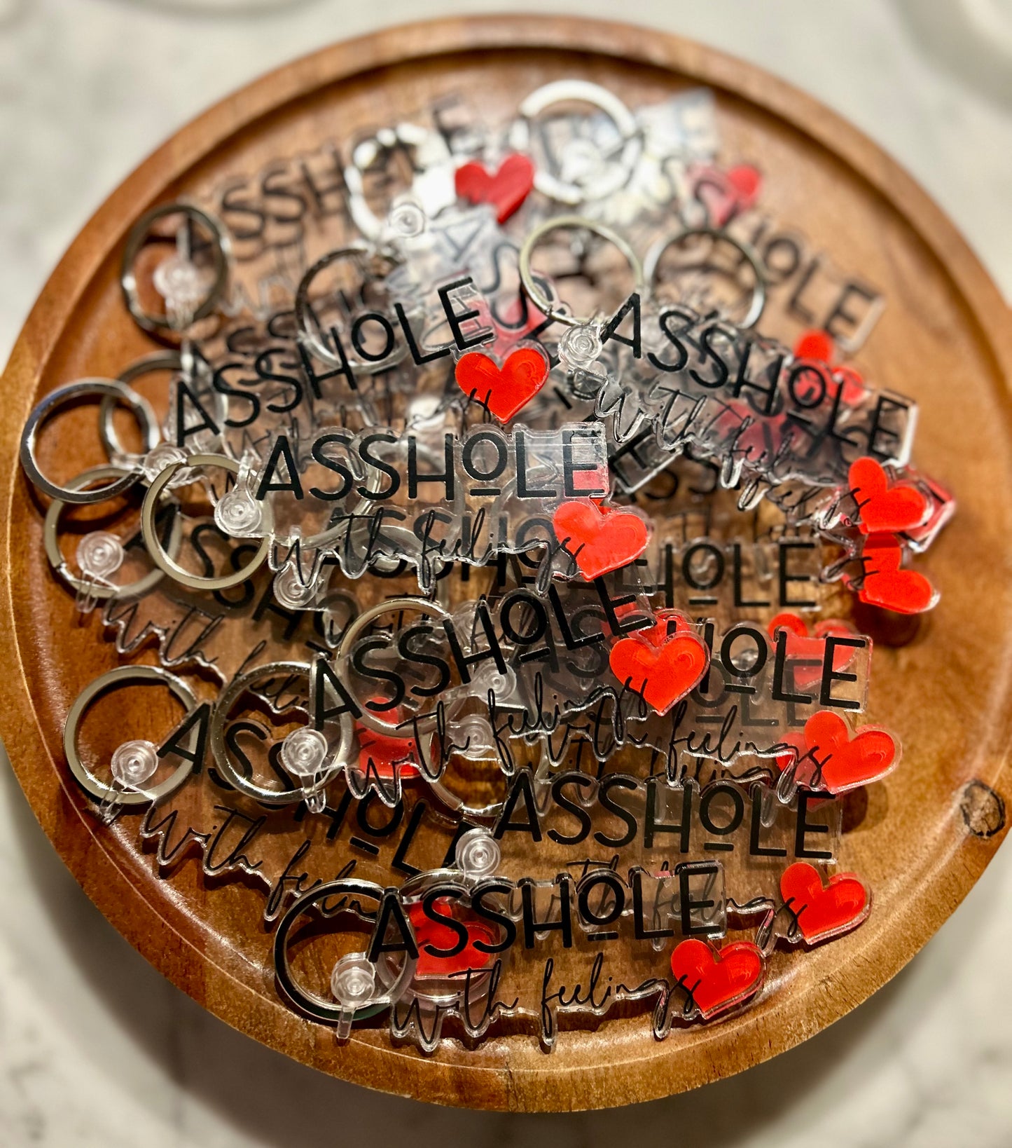 Asshole with feelings Keychain