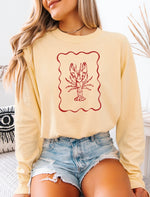 Lobster doodle long sleeve t-shirt • comfort colors