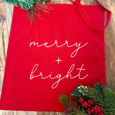 Merry & Bright Red Tote Bag