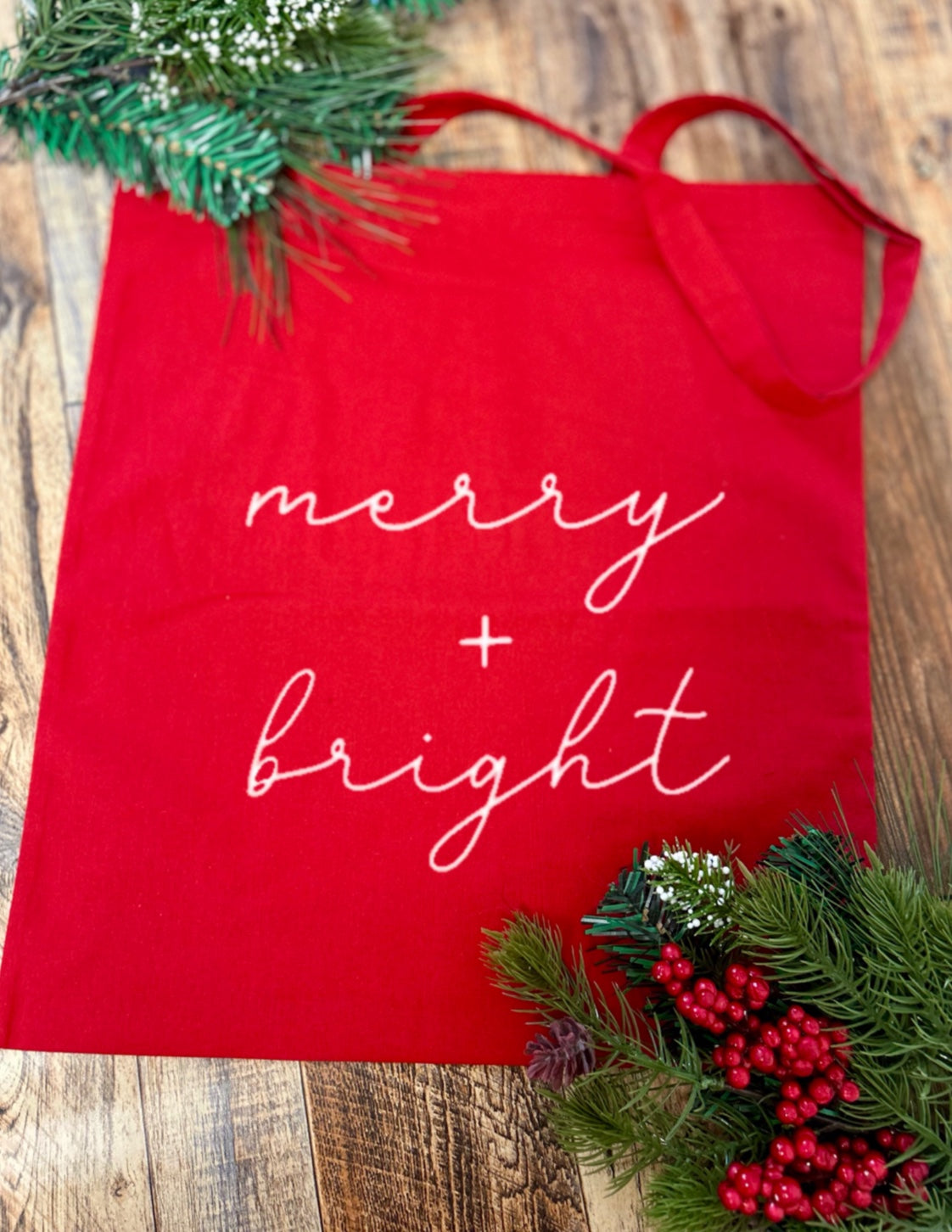 Merry & Bright Red Tote Bag