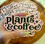 Plants & Coffee Sticker • pink