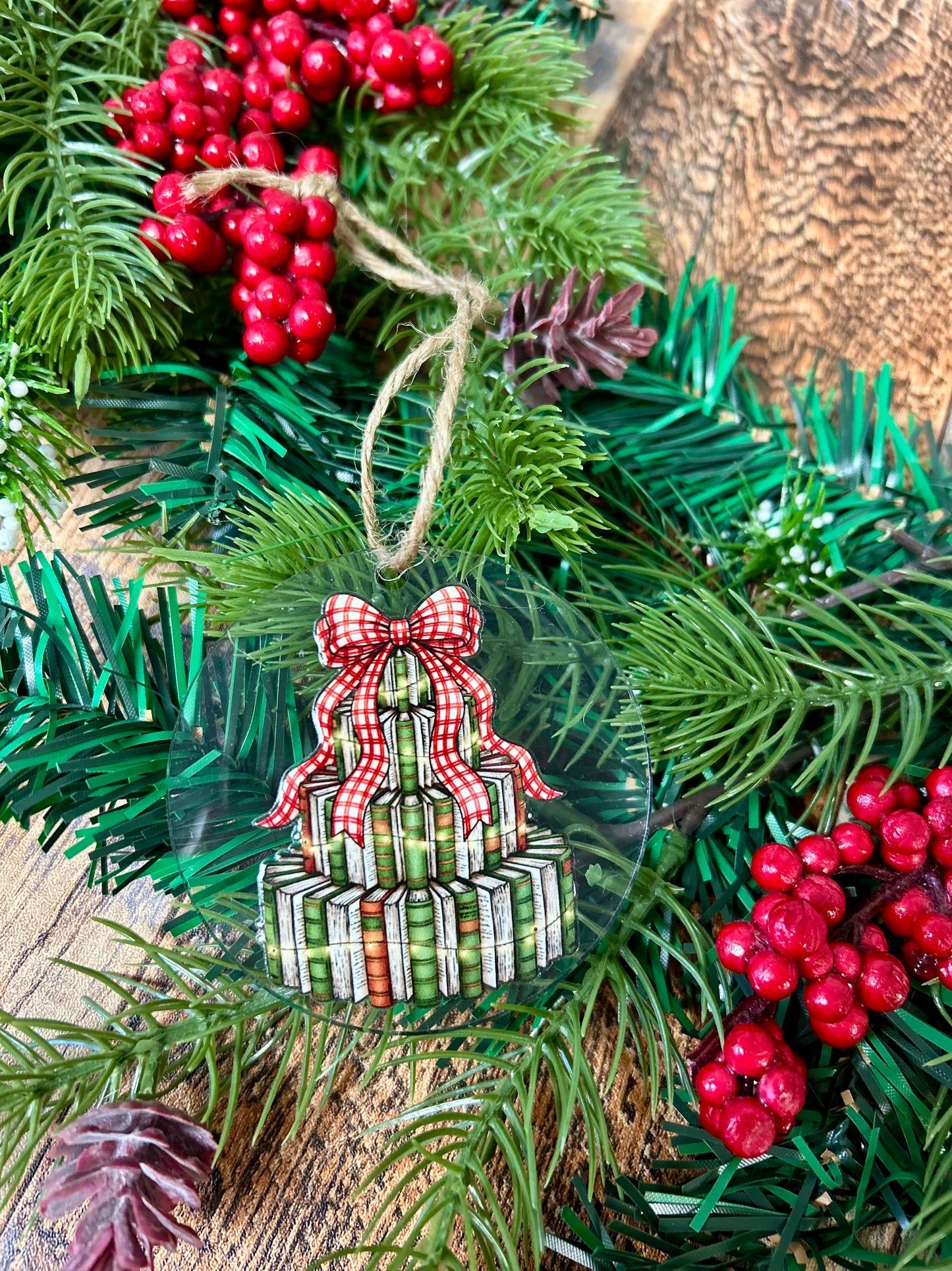 Christmas book tree ornament