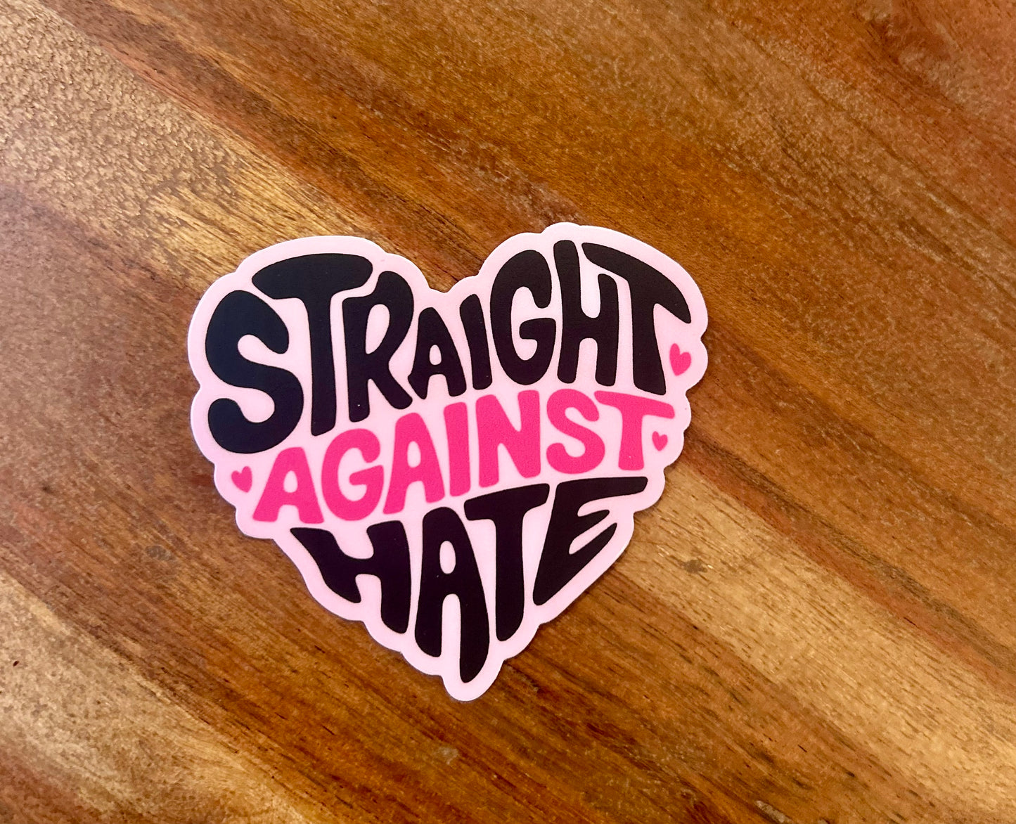 Straight against hate heart sticker