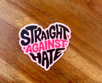 Straight against hate heart sticker