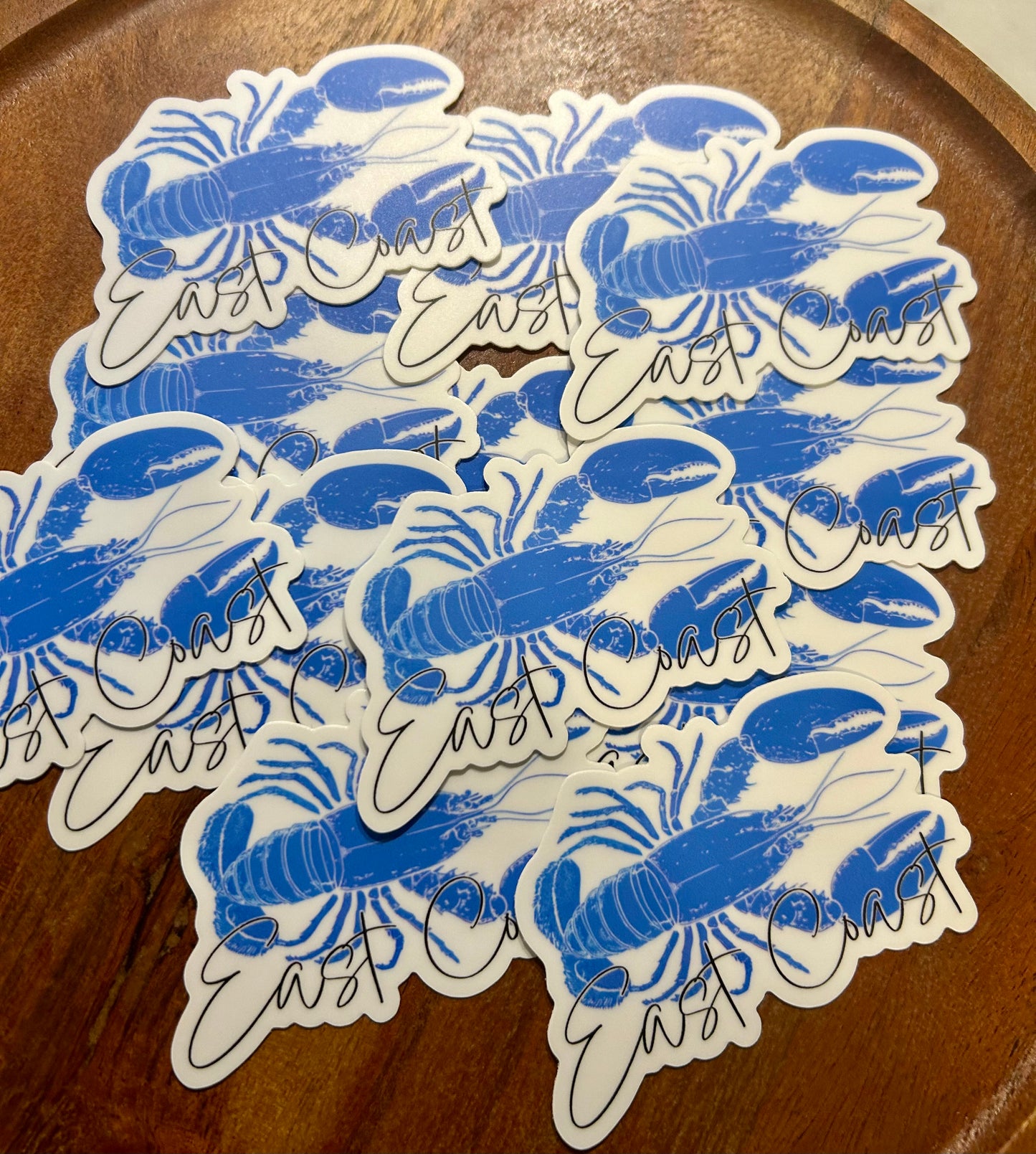 Blue East Coast Lobster sticker • white & black