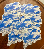 Blue East Coast Lobster sticker • white & black