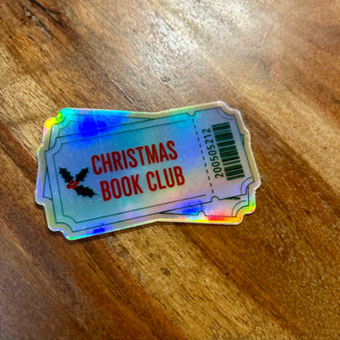 Christmas Book Club ticket holographic Sticker