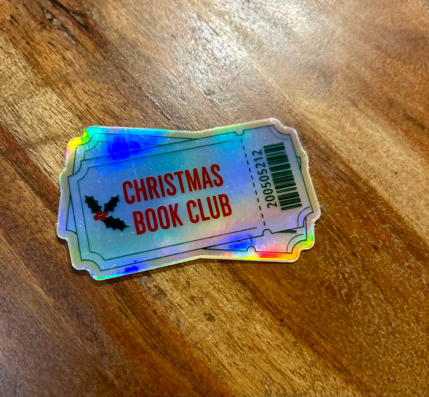Christmas Book Club ticket holographic Sticker