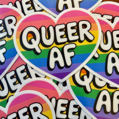 Imperfect - Queer AF heart sticker*