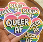 Queer AF heart sticker