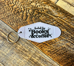 Fueled by books & coffee motel keychain