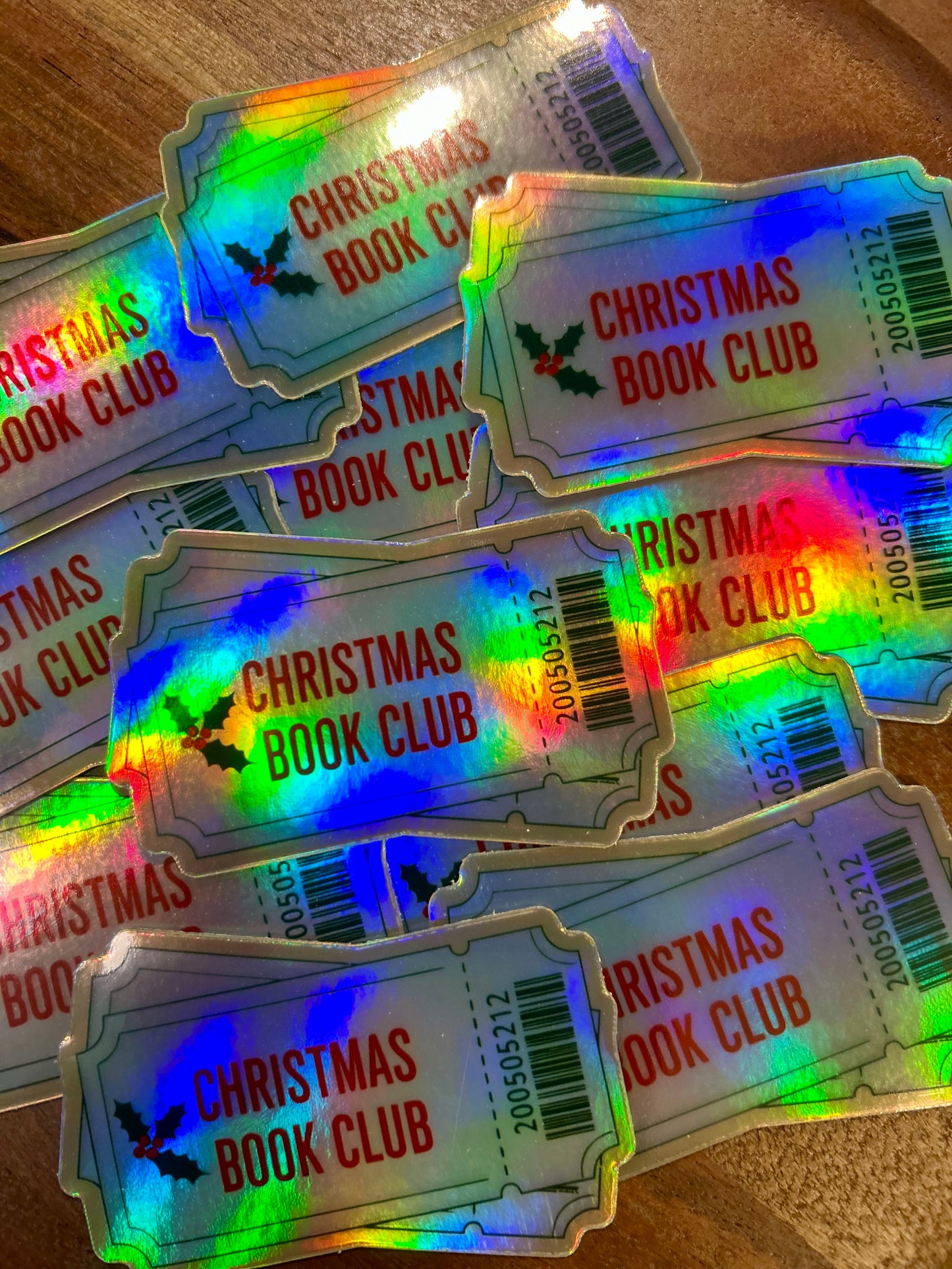 Christmas Book Club ticket holographic Sticker