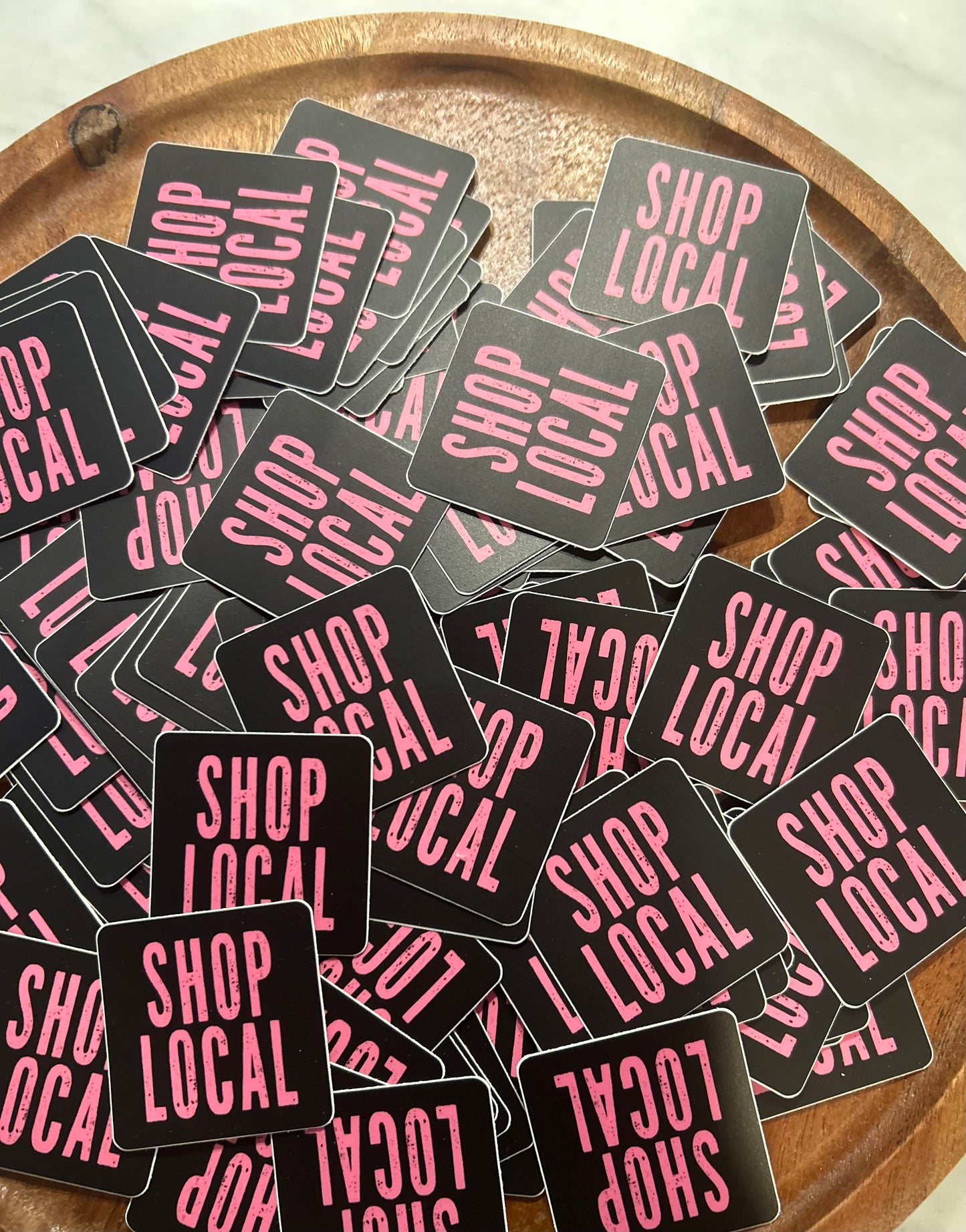 Shop Local pink sticker • distressed