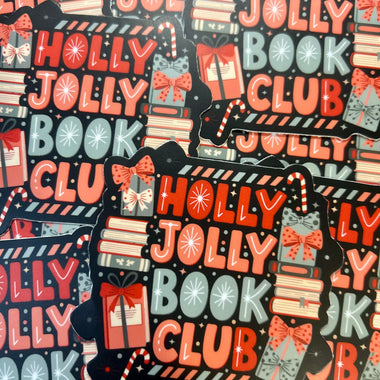 Holly Jolly book club sticker