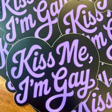 Kiss me I’m gay heart sticker