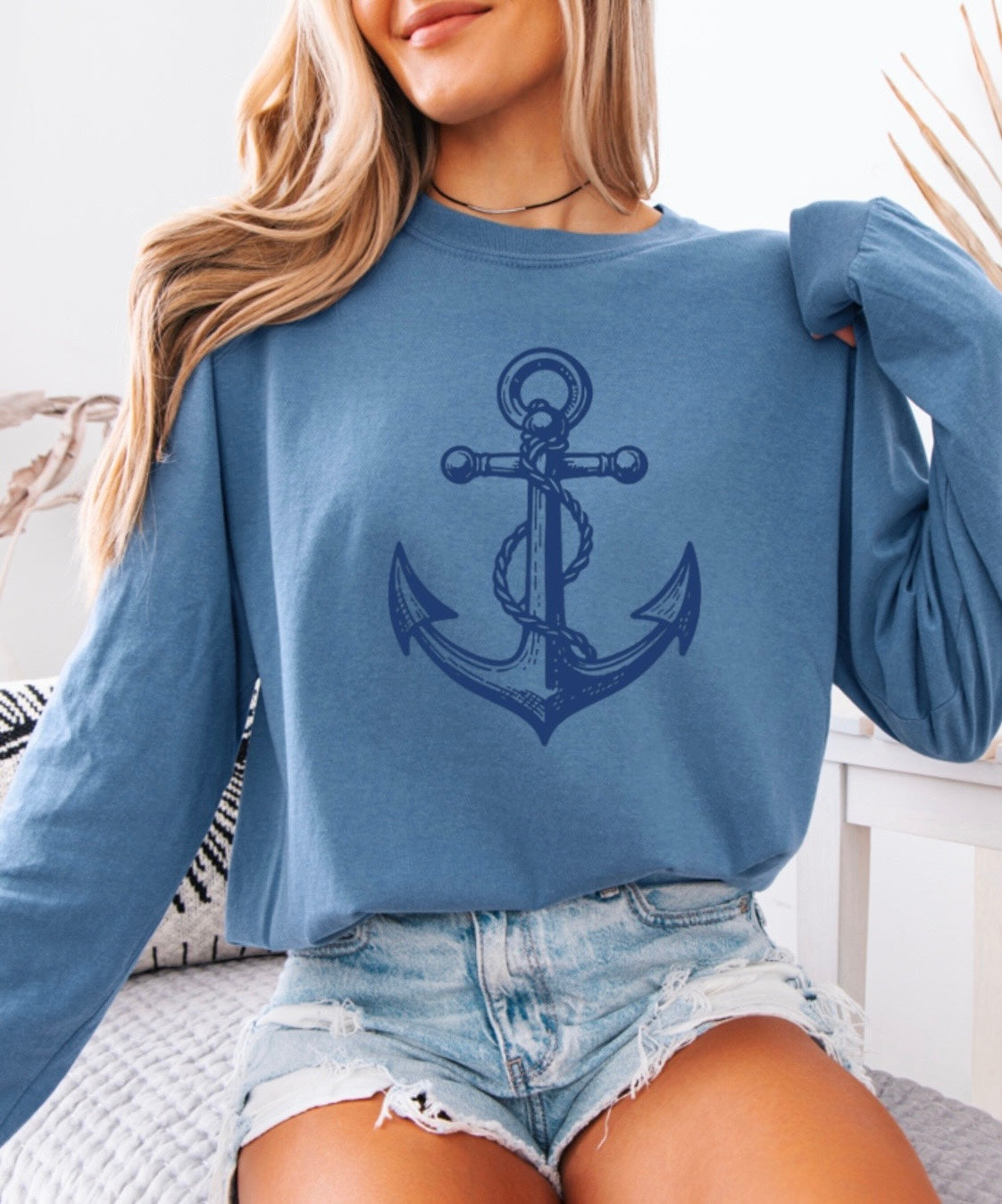 Anchor long sleeve t-shirt • comfort colors