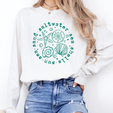 Sand & Saltwater long sleeve t-shirt • comfort colors