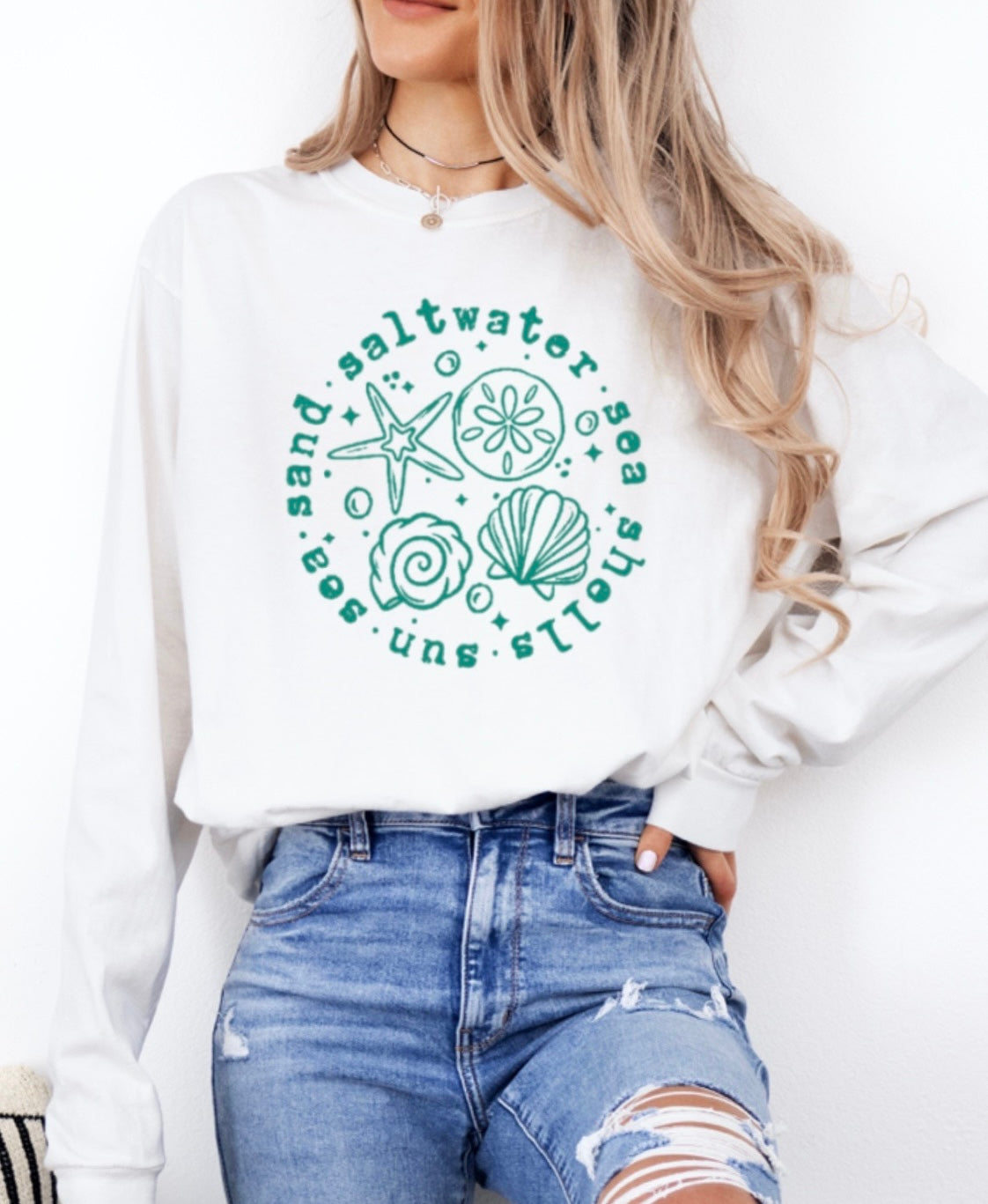 Sand & Saltwater long sleeve t-shirt • comfort colors