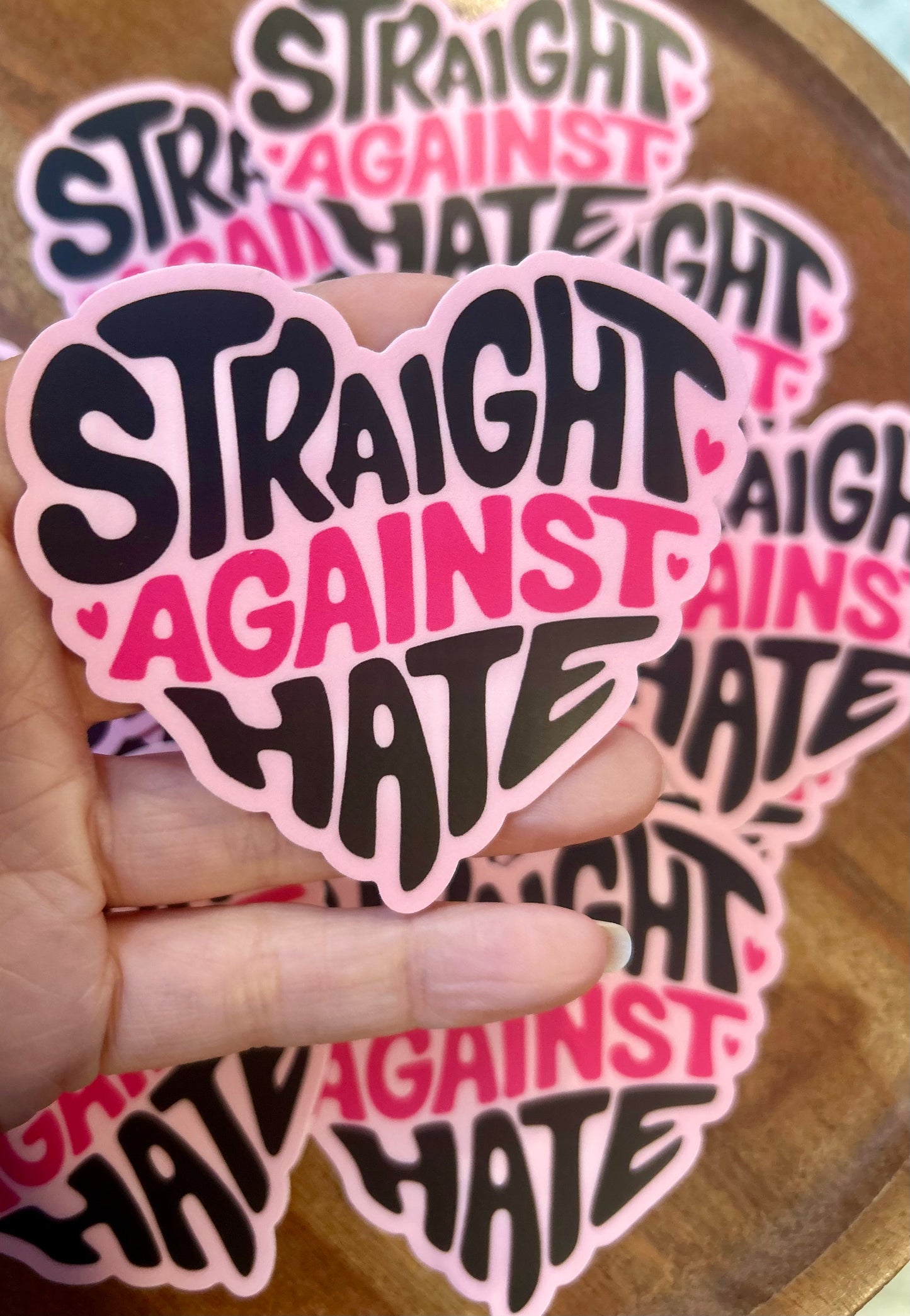 Straight against hate heart sticker
