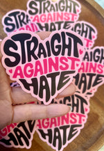 Straight against hate heart sticker