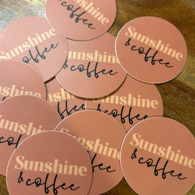 Sunshine & coffee sticker • rust