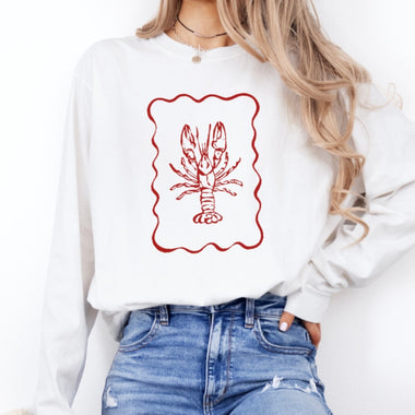 Lobster doodle long sleeve t-shirt • comfort colors