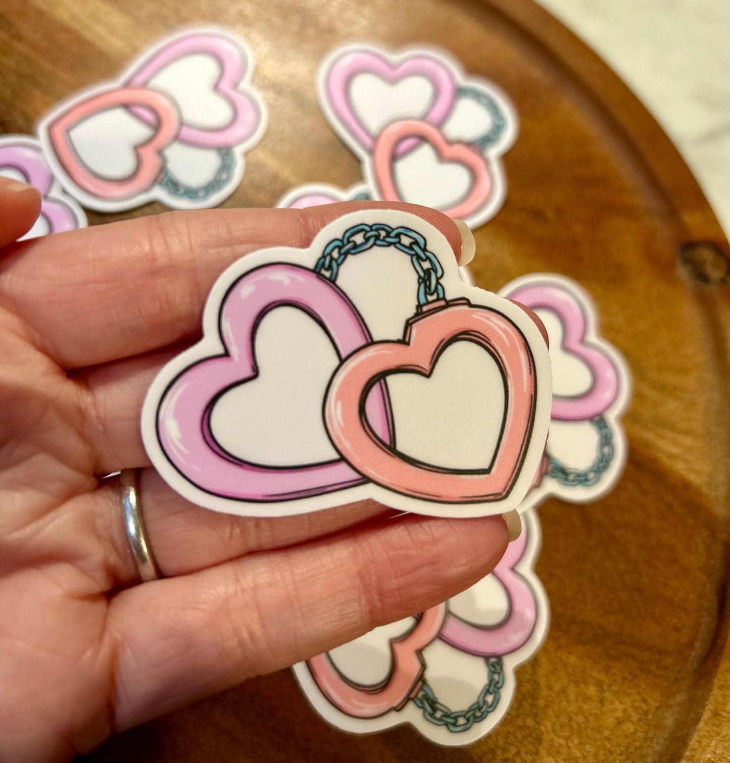 Heart cuffs sticker