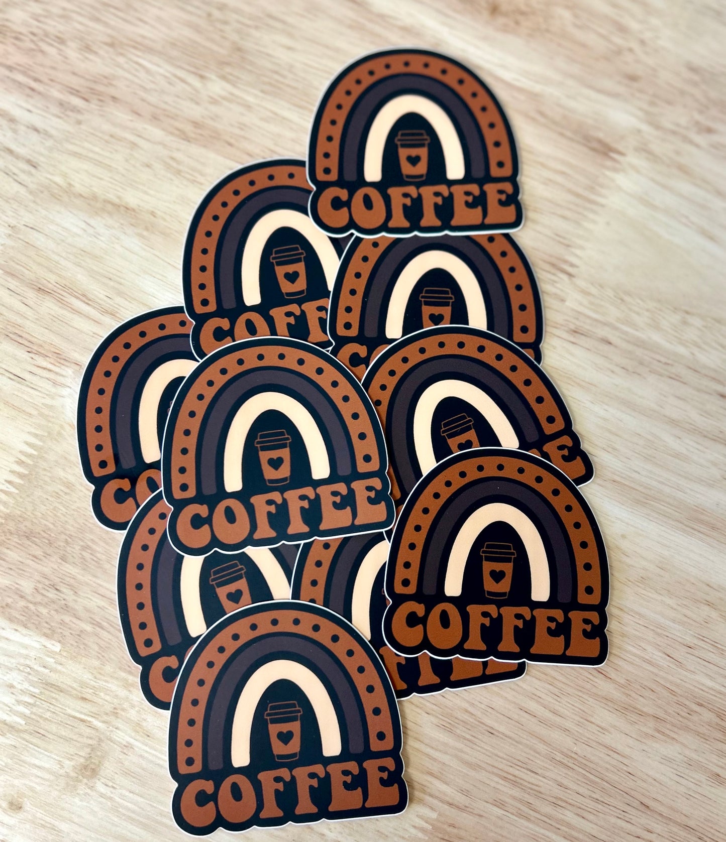 Coffee rainbow sticker • black