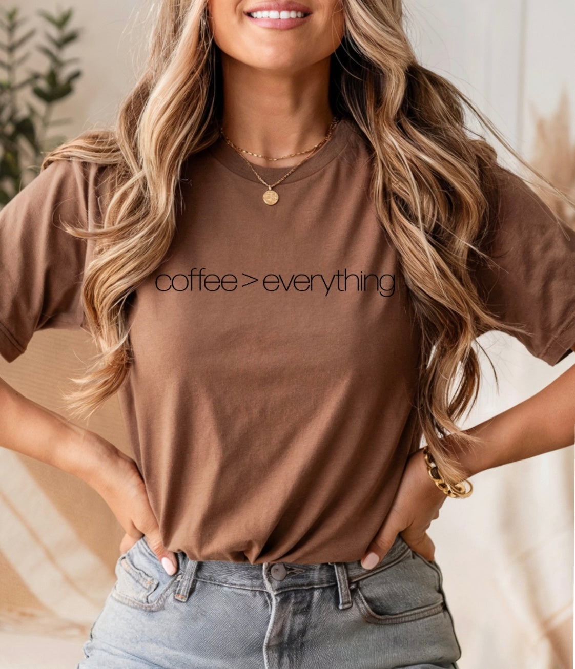 Coffee > everything t-shirt