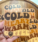 Cold heart warm coffee sticker