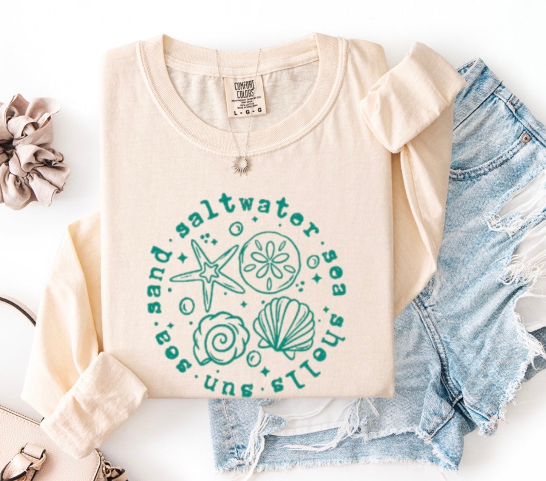 Sand & Saltwater long sleeve t-shirt • comfort colors