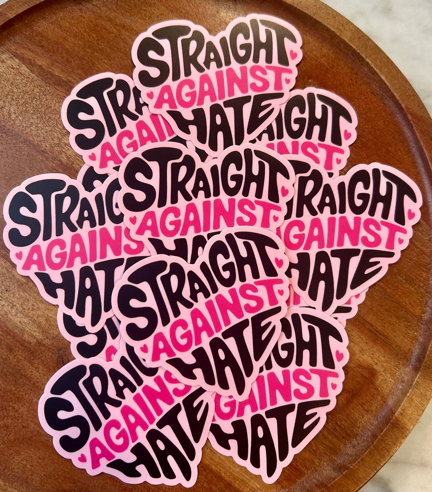 Straight against hate heart sticker