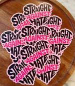 Straight against hate heart sticker