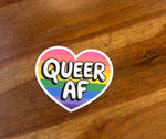Queer AF heart sticker