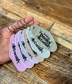 Fueled by books & coffee motel keychain