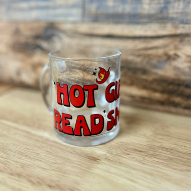 hot girls read smut Glass coffee mug
