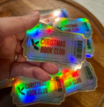 Christmas Book Club ticket holographic Sticker