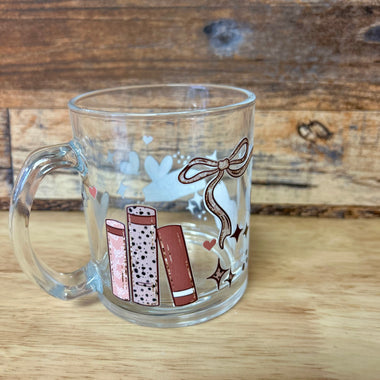 Boho book lover Glass coffee mug