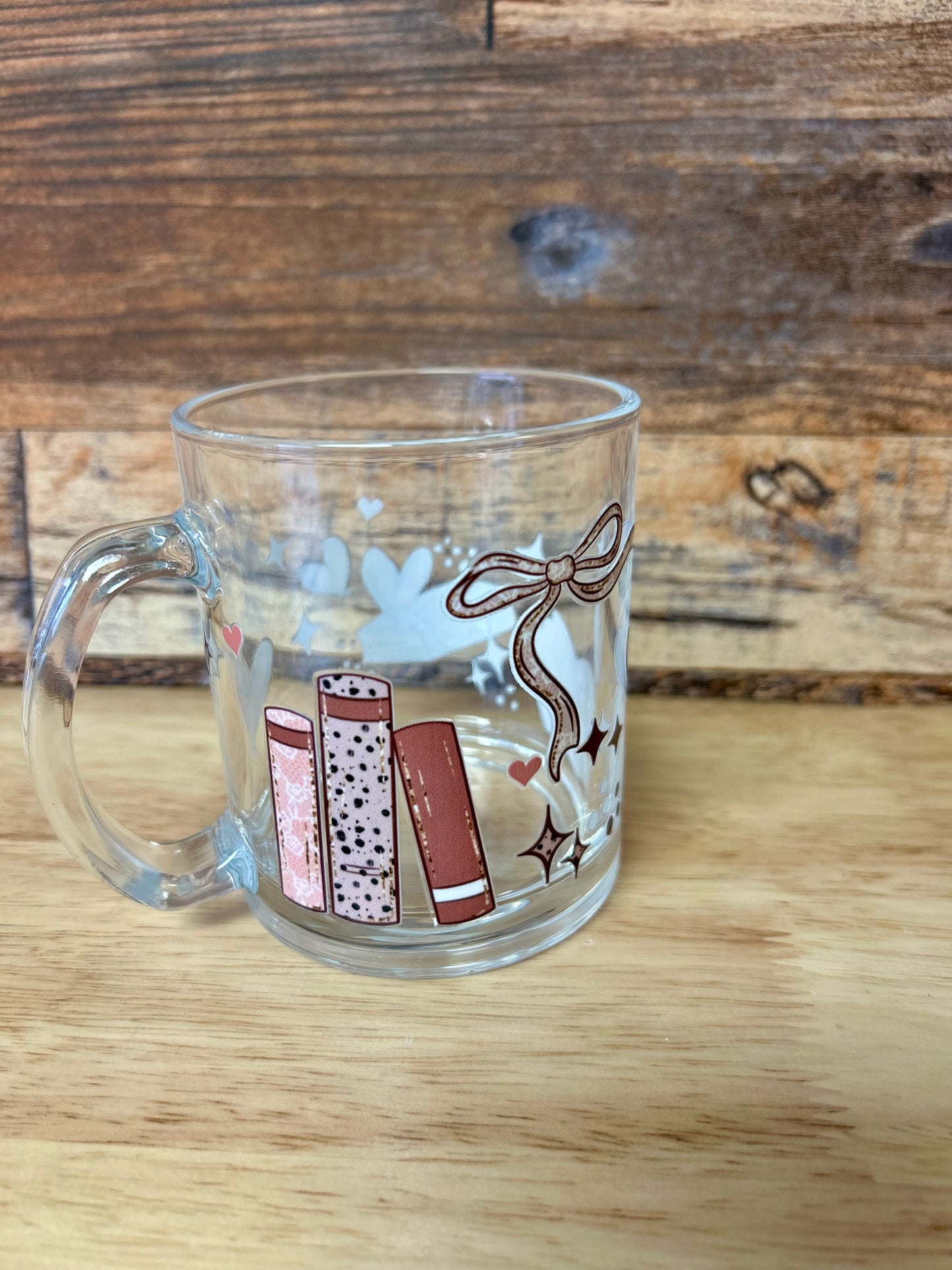 Boho book lover Glass coffee mug
