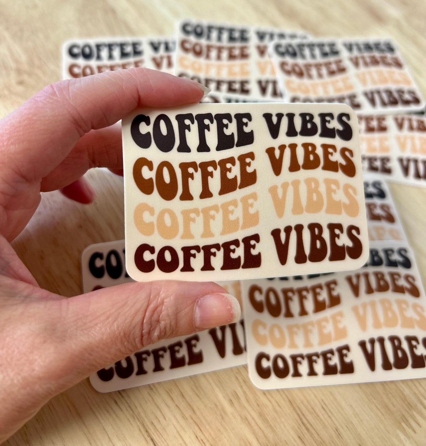 Coffee vibes sticker • cream